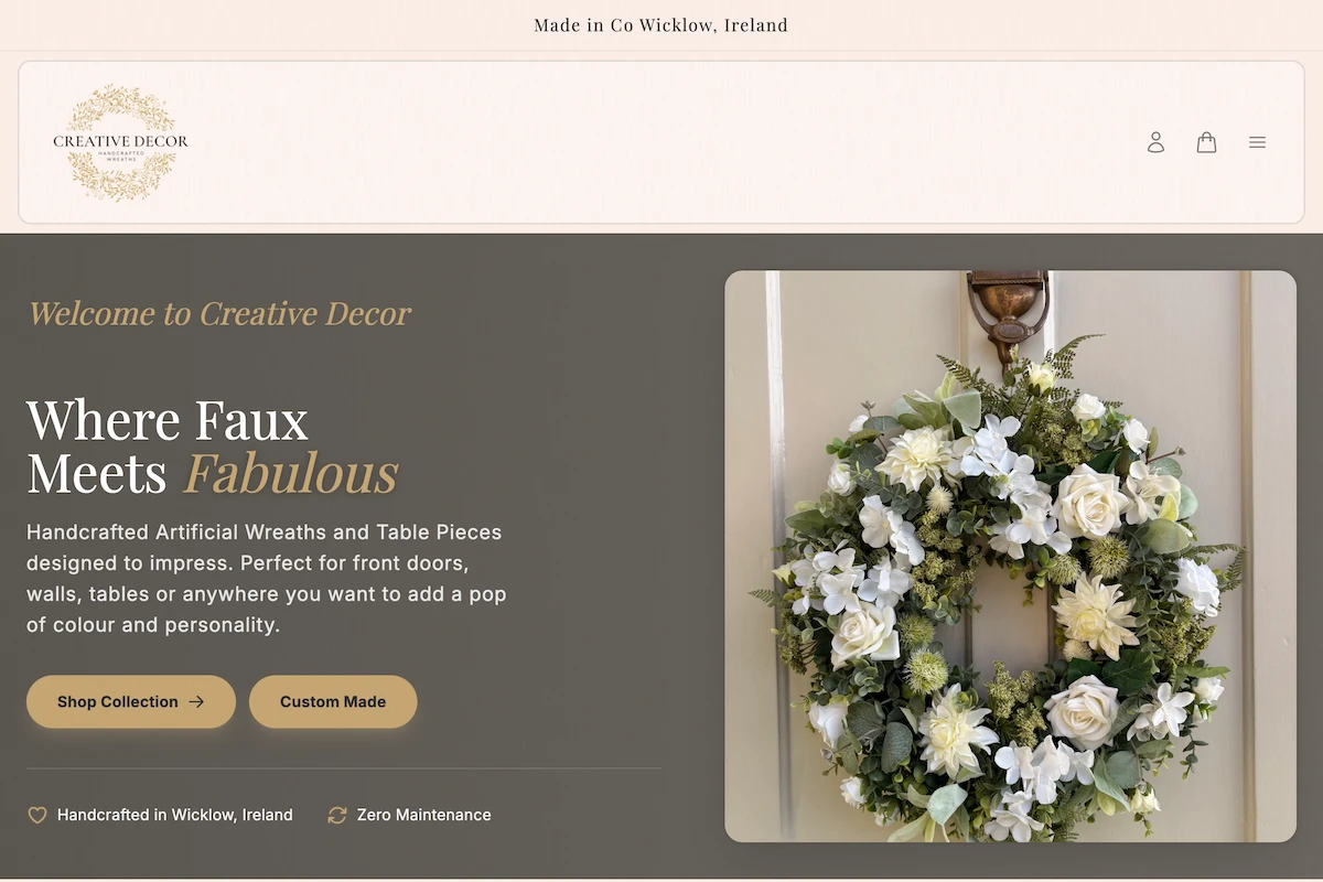 Creative Decor - Website portfolio screenshot