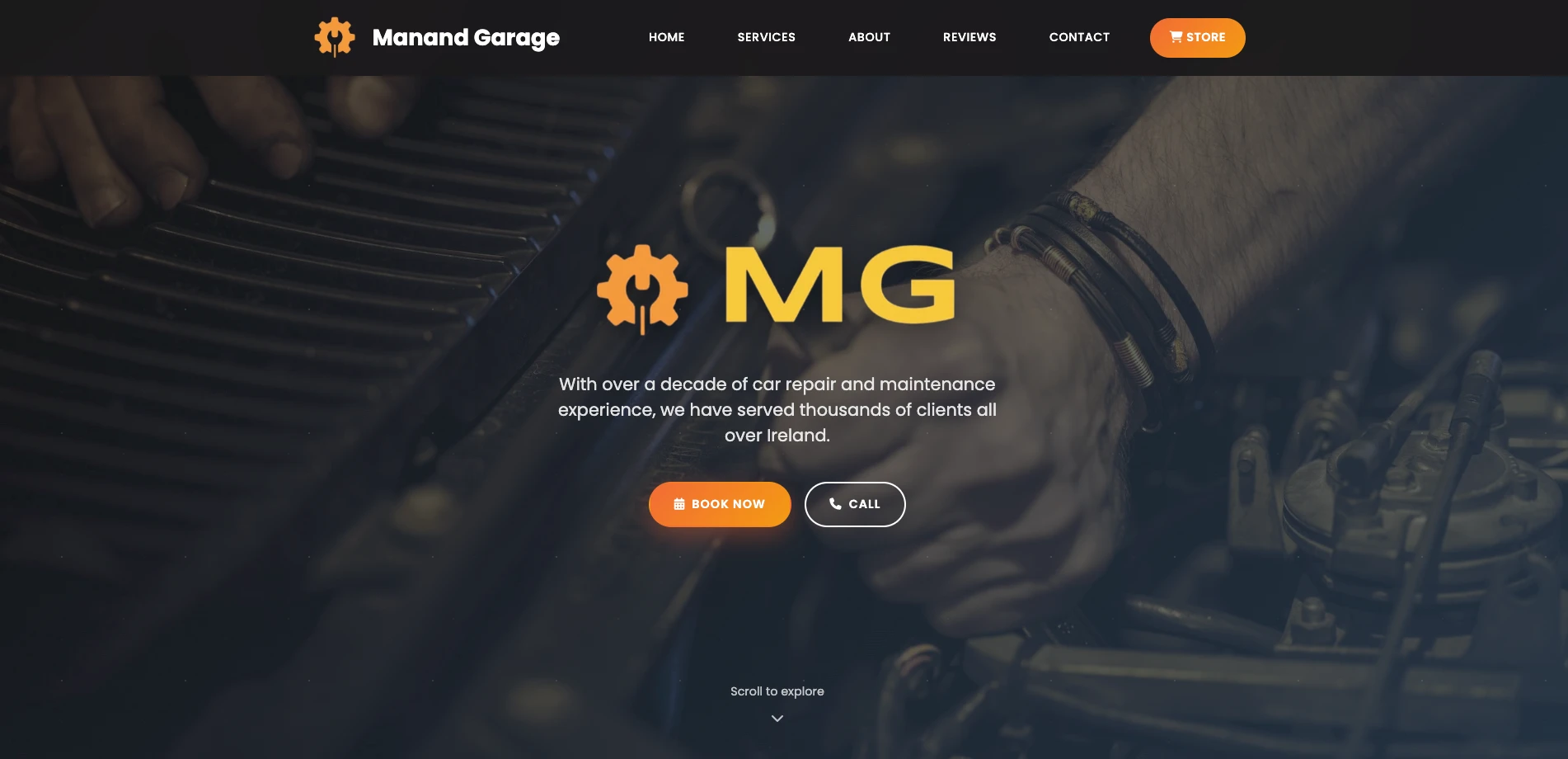 Manand Garage - Website portfolio screenshot